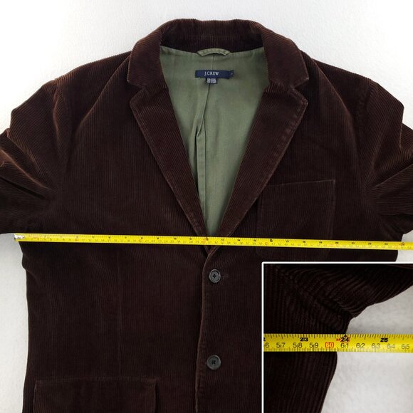 J. Crew Corduroy Jacket Sport Coat Brown 100% Cotton Men's Large - Picture 8 of 15